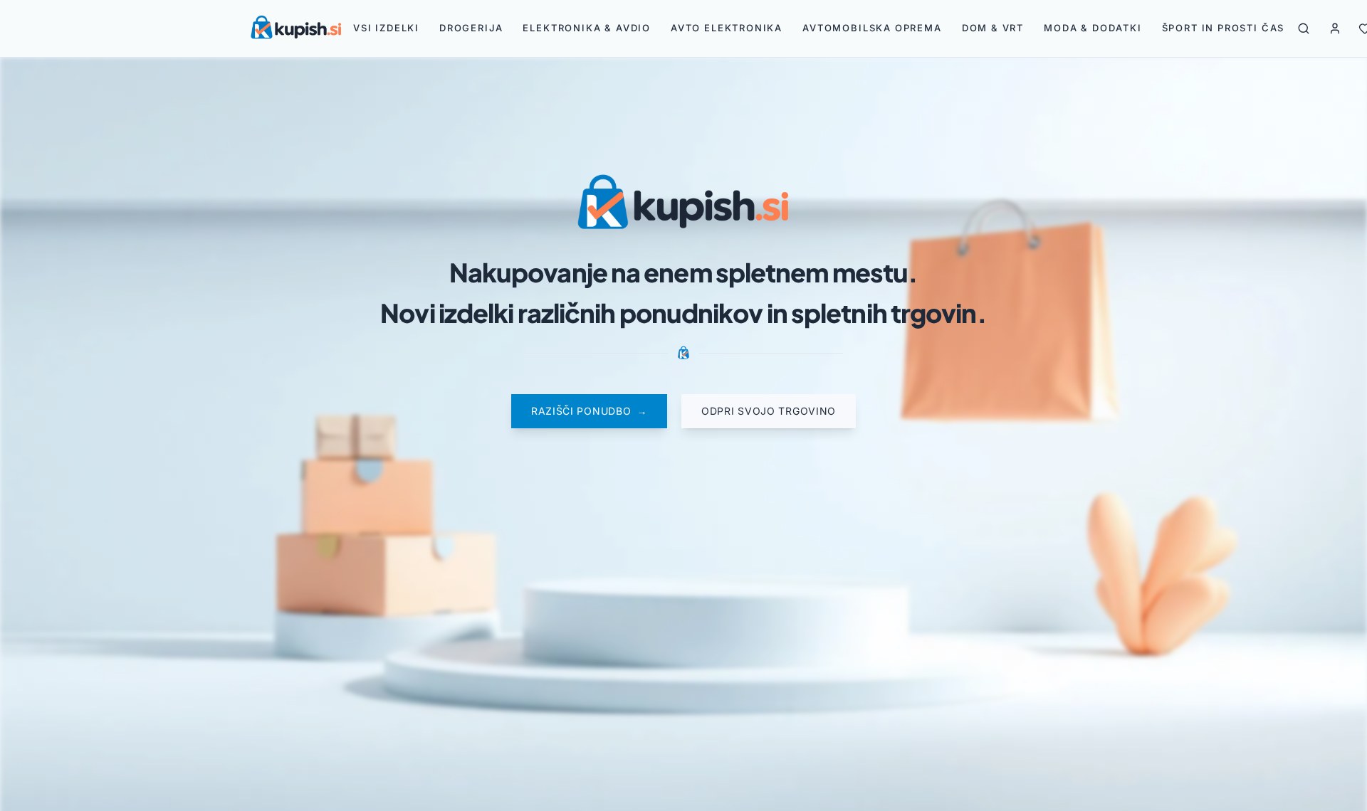 Naslovnica spletne strani Kupish